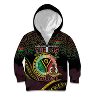 Personalised Vanuatu Kid Hoodie Yumi 46th Hapi Independens Dei - Black Version LT14 Zip Hoodie Black - Polynesian Pride