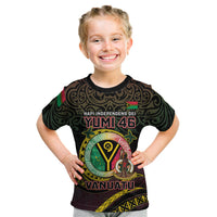 Personalised Vanuatu Kid T Shirt Yumi 46th Hapi Independens Dei - Black Version LT14 Black - Polynesian Pride