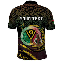 Personalised Vanuatu Polo Shirt Yumi 45th Hapi Independens Dei - Black Version LT14