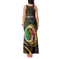 Personalised Vanuatu Tank Maxi Dress Yumi 45th Hapi Independens Dei - Black Version LT14