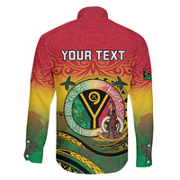 Personalised Vanuatu Family Matching Long Sleeve Bodycon Dress and Hawaiian Shirt Yumi 46th Hapi Independens Dei - Reggae Version LT14 - Polynesian Pride