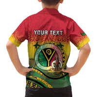Personalised Vanuatu Family Matching Off The Shoulder Long Sleeve Dress and Hawaiian Shirt Yumi 46th Hapi Independens Dei - Reggae Version LT14 - Polynesian Pride