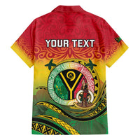 Personalised Vanuatu Family Matching Off Shoulder Maxi Dress and Hawaiian Shirt Yumi 46th Hapi Independens Dei - Reggae Version LT14 - Polynesian Pride