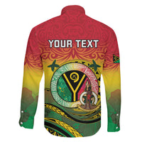 Personalised Vanuatu Family Matching Off Shoulder Maxi Dress and Hawaiian Shirt Yumi 46th Hapi Independens Dei - Reggae Version LT14 - Polynesian Pride