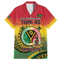 Personalised Vanuatu Family Matching Short Sleeve Bodycon Dress and Hawaiian Shirt Yumi 46th Hapi Independens Dei - Reggae Version LT14 Dad's Shirt - Short Sleeve Reggae - Polynesian Pride
