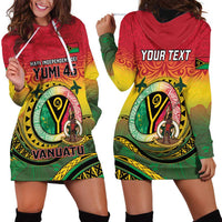 Personalised Vanuatu Hoodie Dress Yumi 45th Hapi Independens Dei - Reggae Version LT14