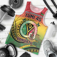 Personalised Vanuatu Men Tank Top Yumi 46th Hapi Independens Dei - Reggae Version LT14 - Polynesian Pride