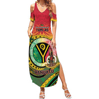 Personalised Vanuatu Summer Maxi Dress Yumi 46th Hapi Independens Dei - Reggae Version LT14 Women Reggae - Polynesian Pride