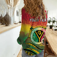 Personalised Vanuatu Women Casual Shirt Yumi 46th Hapi Independens Dei - Reggae Version LT14 - Polynesian Pride