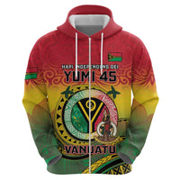 Personalised Vanuatu Zip Hoodie Yumi 46th Hapi Independens Dei - Reggae Version LT14 Pullover Hoodie Reggae - Polynesian Pride