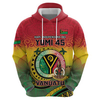 Personalised Vanuatu Zip Hoodie Yumi 45th Hapi Independens Dei - Reggae Version LT14