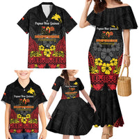 Papua New Guinea Independence Day Family Matching Mermaid Dress and Hawaiian Shirt PNG Bird of Paradise 50th Anniversary LT14