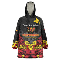 Papua New Guinea Independence Day Wearable Blanket Hoodie PNG Bird of Paradise 50th Anniversary LT14
