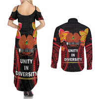 Papua New Guinea Independence Day Couples Matching Summer Maxi Dress and Long Sleeve Button Shirt PNG Since 1975 LT14