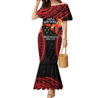 Papua New Guinea Independence Day Family Matching Mermaid Dress and Hawaiian Shirt PNG Since 1975 LT14