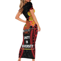 Papua New Guinea Independence Day Family Matching Short Sleeve Bodycon Dress and Hawaiian Shirt PNG Since 1975 LT14