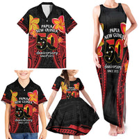 Papua New Guinea Independence Day Family Matching Tank Maxi Dress and Hawaiian Shirt PNG Since 1975 LT14