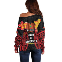 Papua New Guinea Independence Day Off Shoulder Sweater PNG Since 1975 LT14