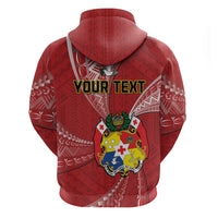 Personalised Tonga Independence Day Hoodie Happy 54th Independence Anniversary Ngatu Pattern