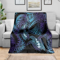 Polynesia Sea Turtle Day Blanket Tribal Honu Plumeria Polynesian Pattern