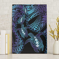 Polynesia Sea Turtle Day Canvas Wall Art Tribal Honu Plumeria Polynesian Pattern