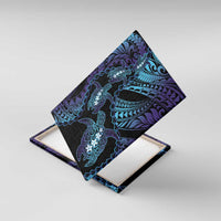 Polynesia Sea Turtle Day Canvas Wall Art Tribal Honu Plumeria Polynesian Pattern