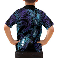 Polynesia Sea Turtle Day Family Matching Off The Shoulder Long Sleeve Dress and Hawaiian Shirt Tribal Honu Plumeria Polynesian Pattern