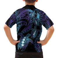 Polynesia Sea Turtle Day Family Matching Tank Maxi Dress and Hawaiian Shirt Tribal Honu Plumeria Polynesian Pattern