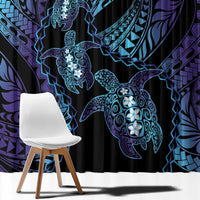 Polynesia Sea Turtle Day Window Curtain Tribal Honu Plumeria Polynesian Pattern