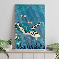 World Sea Turtle Day Polynesia Canvas Wall Art Go With The Flow