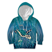 World Sea Turtle Day Polynesia Kid Hoodie Go With The Flow LT14 Hoodie Cyan - Polynesian Pride