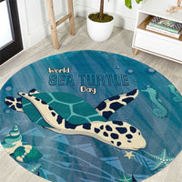 World Sea Turtle Day Polynesia Round Carpet Go With The Flow