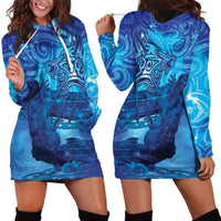 Kuri New Zealand Matariki Hoodie Dress Aotearoa Dog Waka Maori New Year Galaxy Vibes