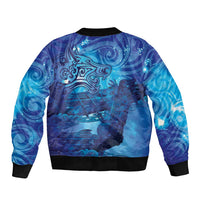Kuri New Zealand Matariki Sleeve Zip Bomber Jacket Aotearoa Dog Waka Maori New Year Galaxy Vibes