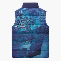 Kuri New Zealand Matariki Sleeveless Puffer Jacket Aotearoa Dog Waka Maori New Year Galaxy Vibes