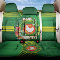 Personalized Manu'a Cession Day Back Car Seat Cover Tropical Flowers With Polynesian Pattern