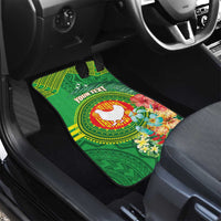 Personalized Manu'a Cession Day Car Mats Tropical Flowers With Polynesian Pattern