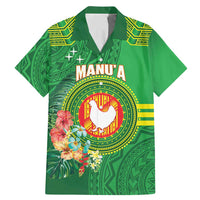 Personalized Manu'a Cession Day Family Matching Mermaid Dress and Hawaiian Shirt Tropical Flowers With Polynesian Pattern