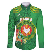 Personalized Manu'a Cession Day Family Matching Off Shoulder Short Dress and Hawaiian Shirt Tropical Flowers With Polynesian Pattern