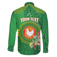 Personalized Manu'a Cession Day Family Matching Puletasi and Hawaiian Shirt Tropical Flowers With Polynesian Pattern