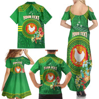 Personalized Manu'a Cession Day Family Matching Summer Maxi Dress and Hawaiian Shirt Tropical Flowers With Polynesian Pattern