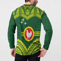 Manu'a Flag Day Button Sweatshirt Polynesian Pattern National Color Proud