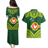 Manu'a Flag Day Couples Matching Puletasi and Hawaiian Shirt Polynesian Pattern National Color Proud