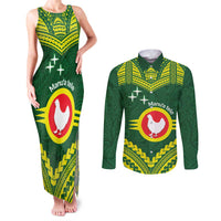 Manu'a Flag Day Couples Matching Tank Maxi Dress and Long Sleeve Button Shirt Polynesian Pattern National Color Proud
