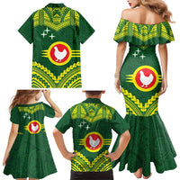Manu'a Flag Day Family Matching Mermaid Dress and Hawaiian Shirt Polynesian Pattern National Color Proud