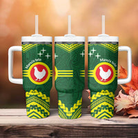 Manu'a Flag Day Tumbler With Handle Polynesian Pattern National Color Proud