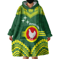 Manu'a Flag Day Wearable Blanket Hoodie Polynesian Pattern National Color Proud