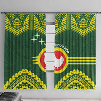 Manu'a Flag Day Window Curtain Polynesian Pattern National Color Proud