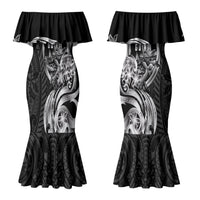 Attelong Guam Chamorro Couples Matching Mermaid Dress and Hawaiian Shirt Guahan Seal Tattoo LT14 - Polynesian Pride