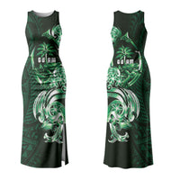 Betde Guam Chamorro Family Matching Tank Maxi Dress and Hawaiian Shirt Guahan Seal Tattoo LT14 Mom's Dress Green - Polynesian Pride